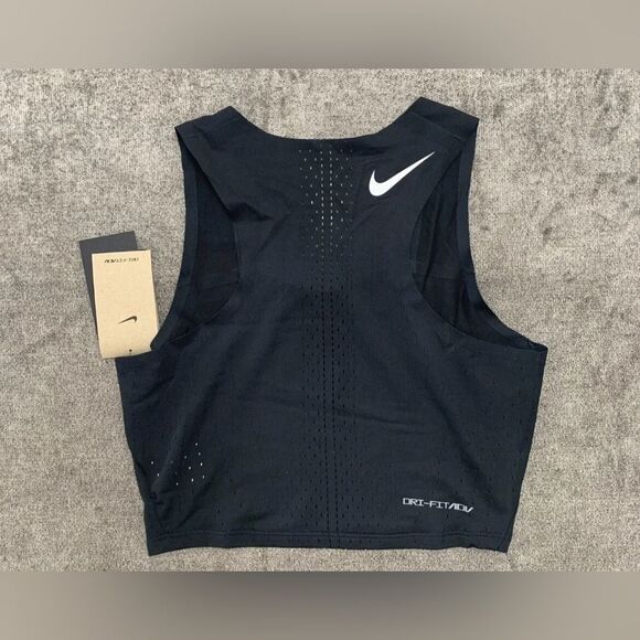 Nike Dri-FIT ADV AeroSwift Women's Running Crop Top DM8728 Black Size XL - Picture 4 of 4